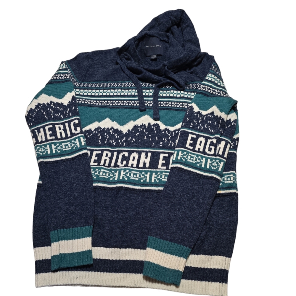 American Eagle Outfitters Knit Pull Over Light Weight Hoodie Smoke Free Pet Free